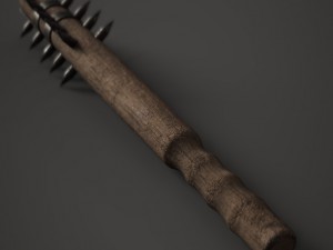 wooden spiked club 3D Model