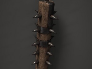 wooden spiked club 3D Model
