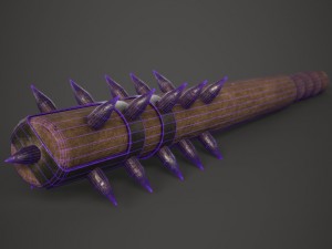 wooden spiked club 3D Model