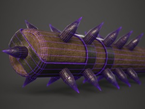 wooden spiked club 3D Model
