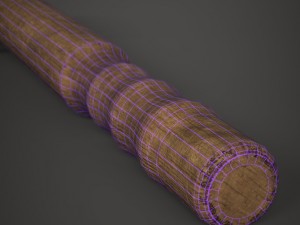 wooden spiked club 3D Model