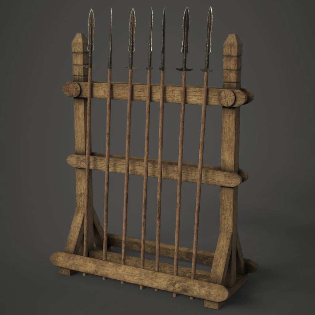 spear rack 3D Model .c4d .max .obj .3ds .fbx .stl .blend 