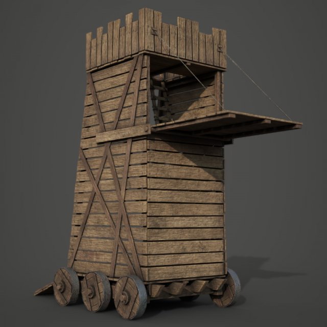 siege tower Modello 3D .c4d .max .obj .3ds .fbx .stl .blend 