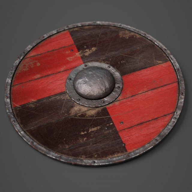 wooden shield model 3D Model .c4d .max .obj .3ds .fbx .stl .blend