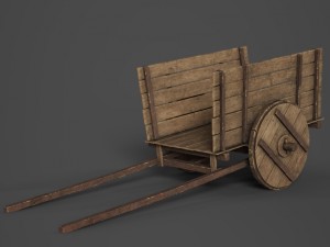 wooden cart 3D Model