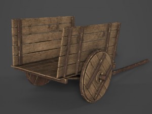 wooden cart Modelo 3D