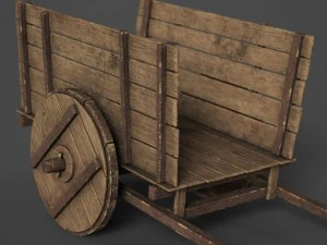wooden cart 3D Model