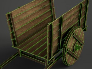 wooden cart Modelo 3D