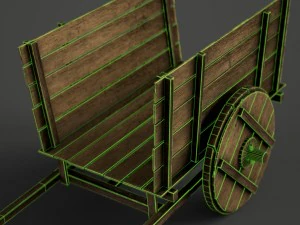 wooden cart 3D Model