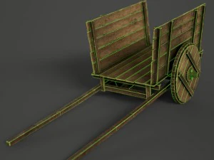 wooden cart 3D Model