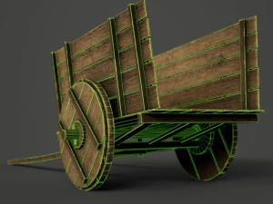 wooden cart 3D Model