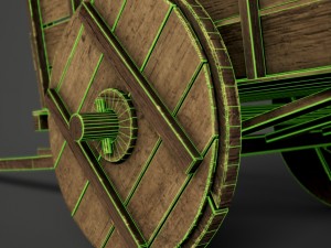 wooden cart Modelo 3D