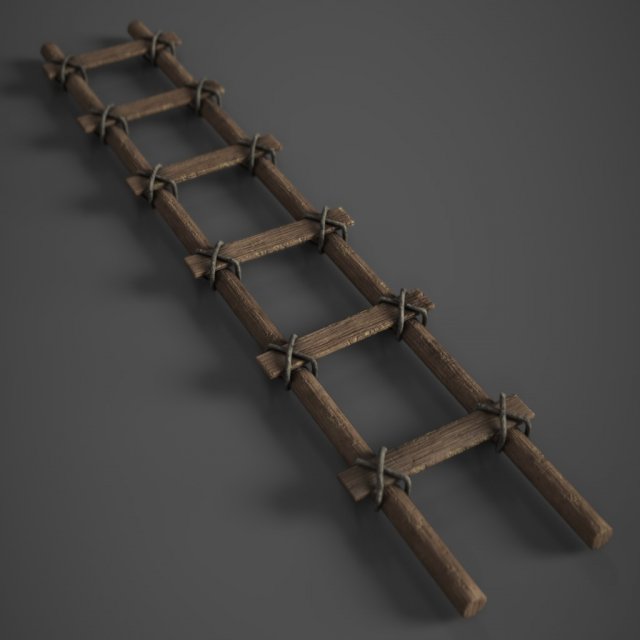 wood ladder Modèle 3D .c4d .max .obj .3ds .fbx .stl .blend 