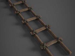 wood ladder Modello 3D