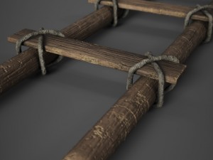 wood ladder Modèle 3D