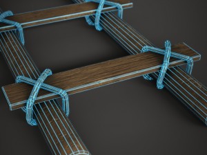 wood ladder Modèle 3D