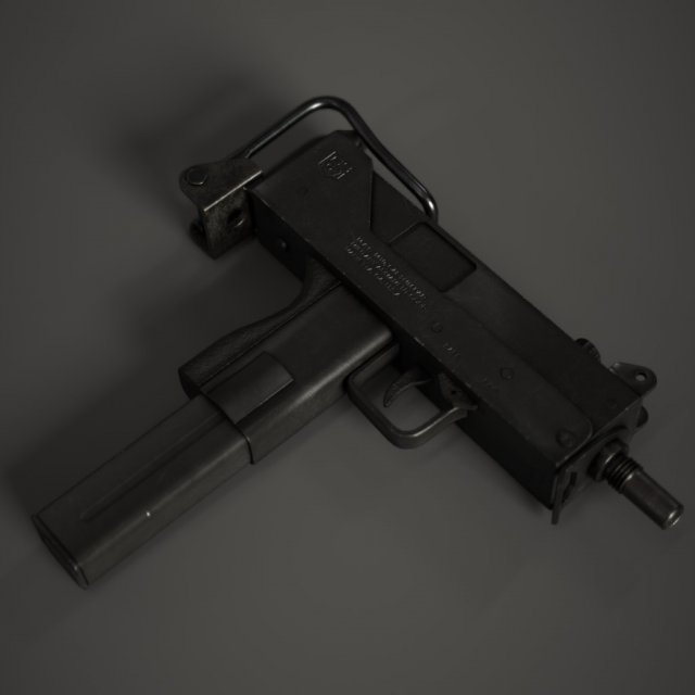 mac-10 smg 3D Model .c4d .max .obj .3ds .fbx .stl .blend 