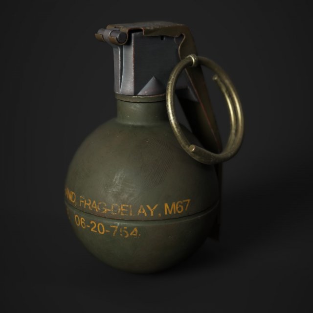 m67 grenade Model 3D .c4d .max .obj .3ds .fbx .stl .blend 