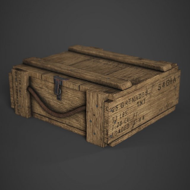 m67 grenade crate 3D Модель .c4d .max .obj .3ds .fbx .stl .blend 