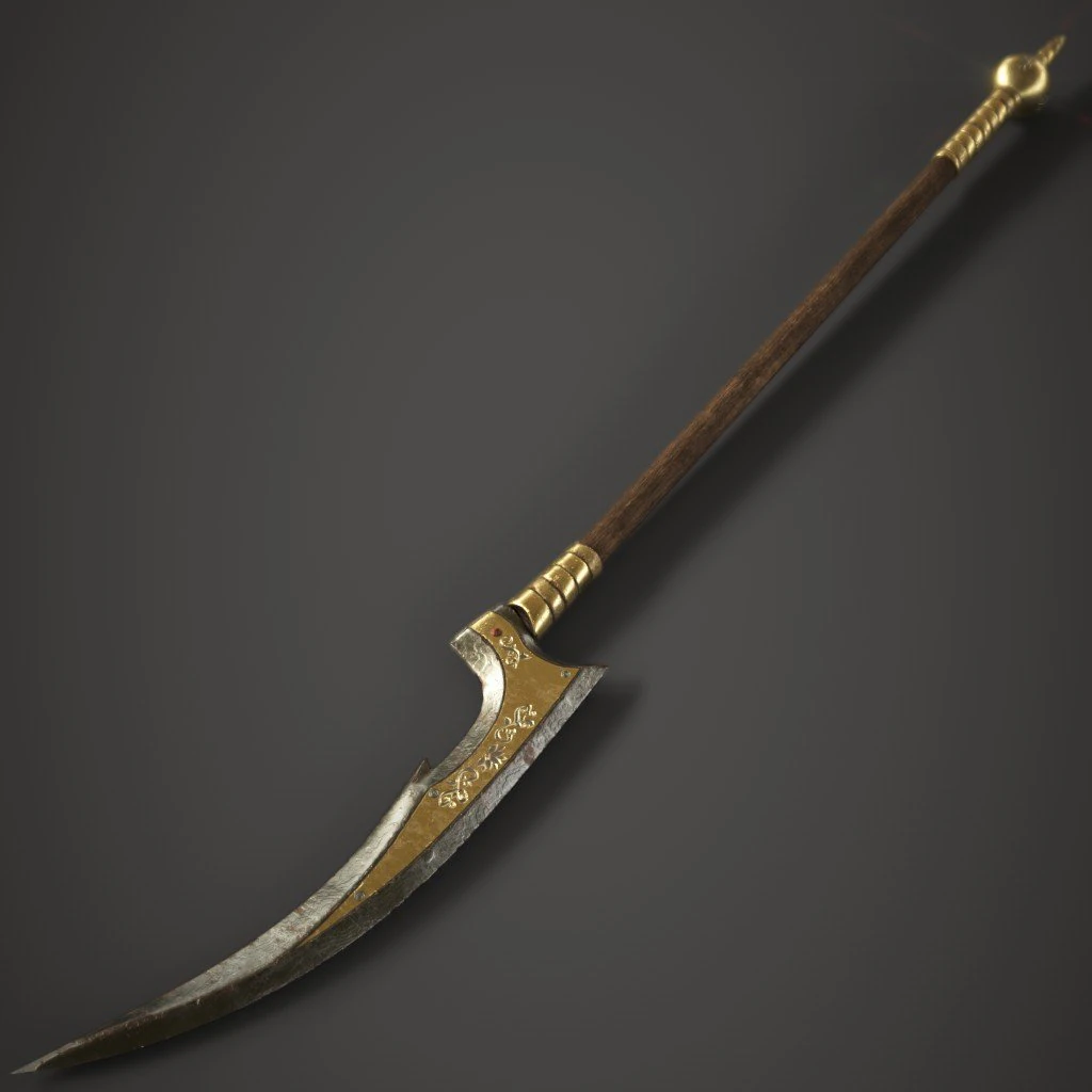 gold spear 3D Model .c4d .max .obj .3ds .fbx .stl .blend 