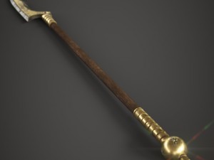 gold spear Model 3D