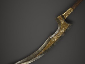 gold spear Model 3D