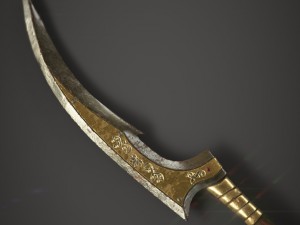 gold spear Model 3D