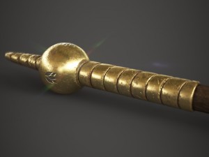 gold spear Model 3D