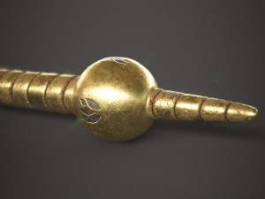 gold spear Model 3D