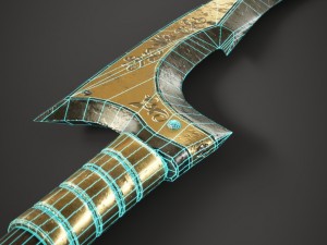 gold spear Model 3D