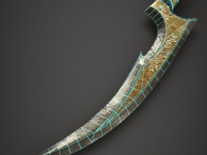 gold spear Model 3D