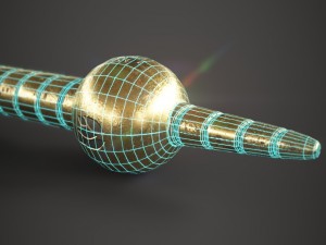 gold spear Model 3D