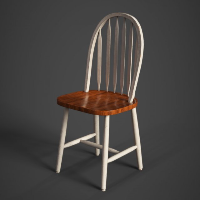 wood chair polished 3D Модель .c4d .max .obj .3ds .fbx .stl .blend 