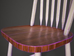 wood chair polished 3D Модель
