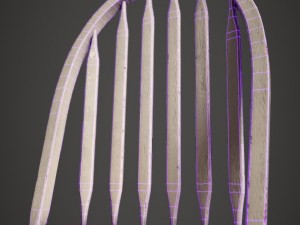 wood chair polished 3D Модель