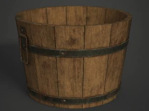 wooden bucket 3D Model