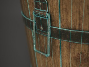 wooden bucket Modello 3D