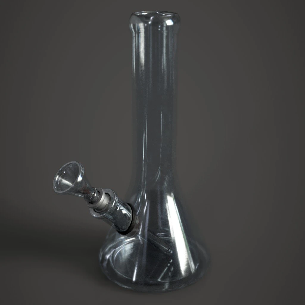 glass bong 3D Model .c4d .max .obj .3ds .fbx .stl .blend 