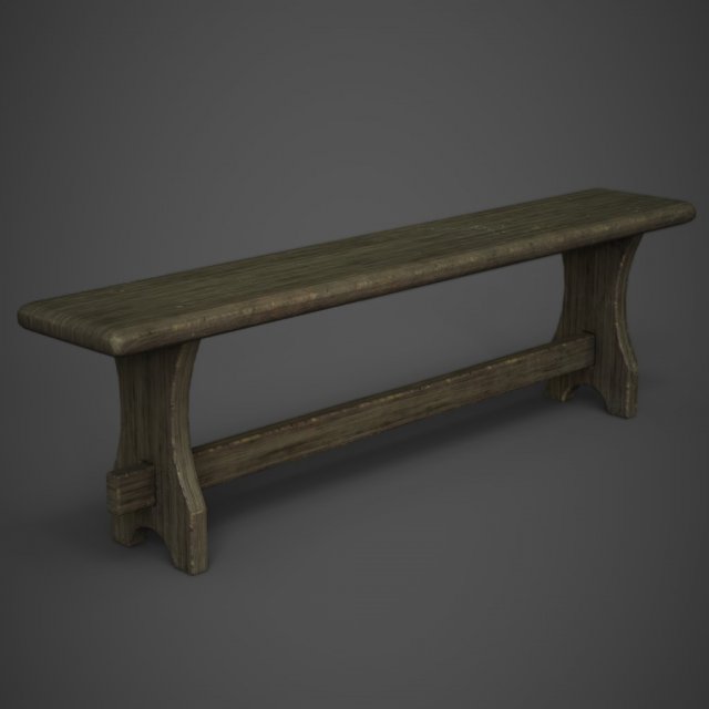 wooden bench Modelo 3D .c4d .max .obj .3ds .fbx .stl .blend 