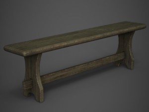 wooden bench 3D Model