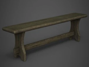 木製ベンチ 3Dモデル