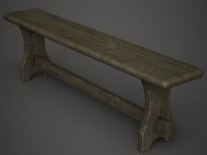 wooden bench Modelo 3D