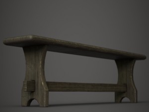 wooden bench Modelo 3D