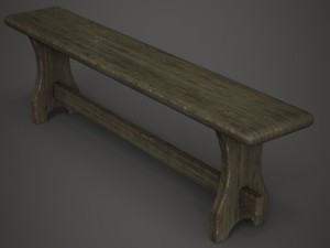 wooden bench Modelo 3D