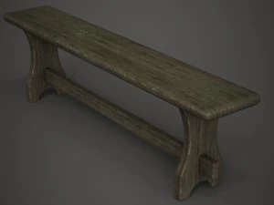 wooden bench 3D Model