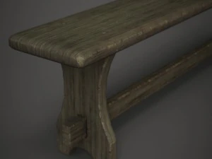 wooden bench 3D Model