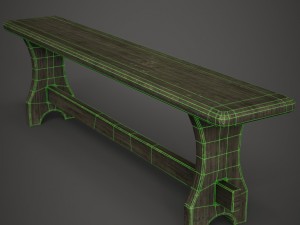 wooden bench Modelo 3D