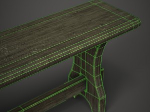 wooden bench Modelo 3D