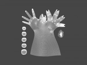 TSHR-003 Rigged right hand 3D Model