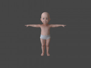 BABY-001 Rigged Baby 3D Model